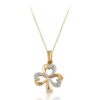 9ct Gold Shamrock Celtic Pendant studded with CZ - P07