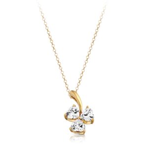 9ct Gold CZ Shamrock Pendant - P249