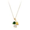 9ct Gold CZ Shamrock Pendant in Tri Colour - P249T