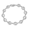 9ct White Gold Claddagh Bracelet studded with CZ stone setting - CLB4CZW