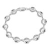 9ct White Gold Claddagh Bracelet studded with CZ and synthetic Emerald - CLB4GW
