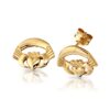9ct Gold Ladies Claddagh Earrings - CLE