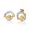 9ct Gold Ladies Claddagh Earrings - CLECZ