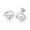 9ct White Gold Claddagh Earrings - CLEW