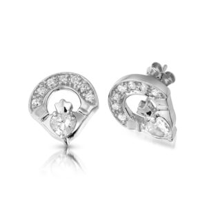 9ct Gold Claddagh Earrings-E187W