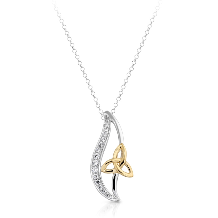 Trinity Celtic Pendant crafted from Two Tone 9ct Gold.