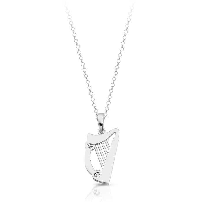 Silver Harp Celtic Pendant is historically the national instrument of the Celts - SP022