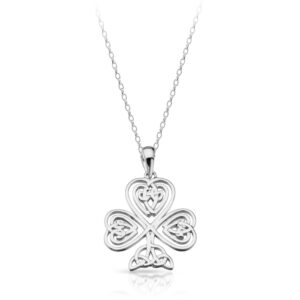 Silver Shamrock Celtic Pendant - SP032