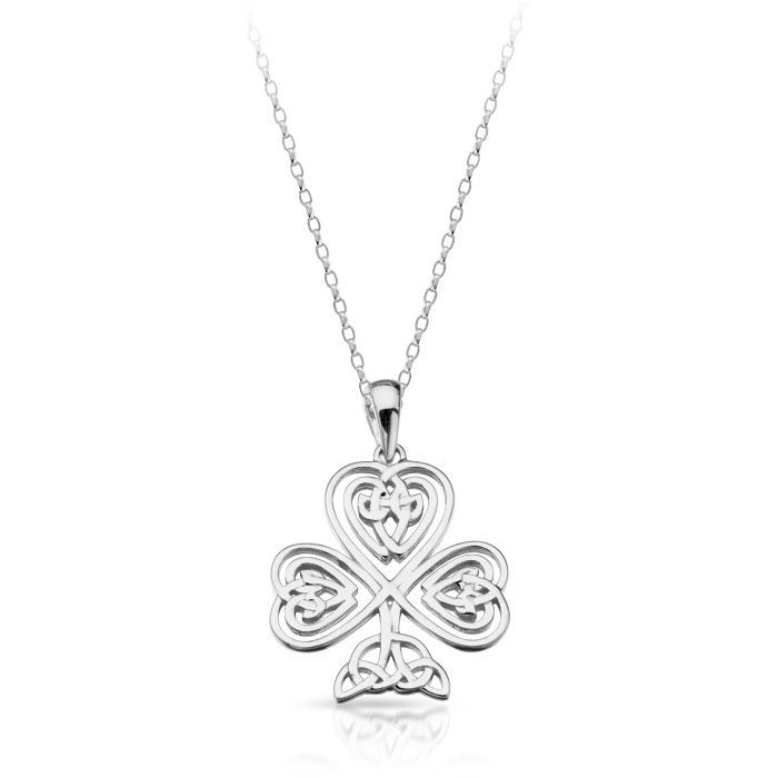 Silver Shamrock Celtic Pendant - SP032