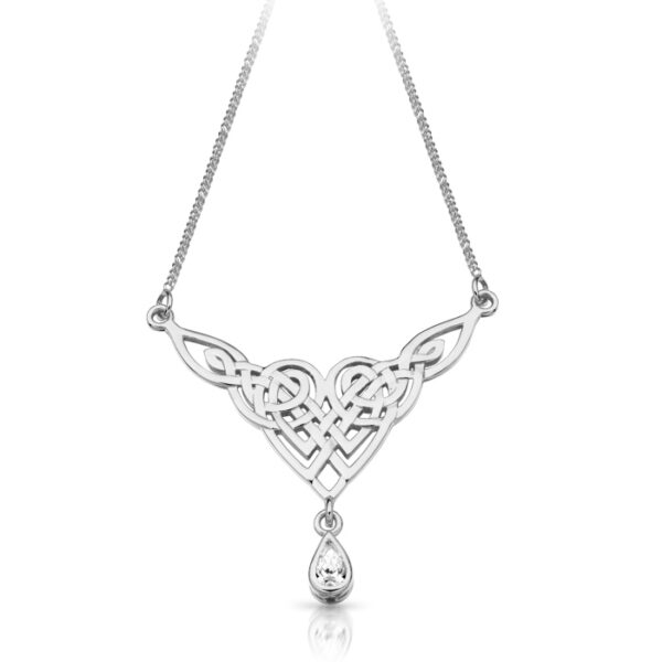 Silver Celtic Pendant Necklace incorporating traditional Celtic knots - SP035