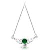 Silver Celtic Necklace studded with CZ Emerald - SP036G