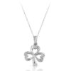 Silver Shamrock Pendant studded with Cubic Zirconia - SP07