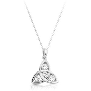 Silver Trinity Celtic Pendant studded with CZ - SP08