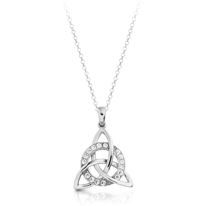 Silver CZ Celtic Pendant - SP09