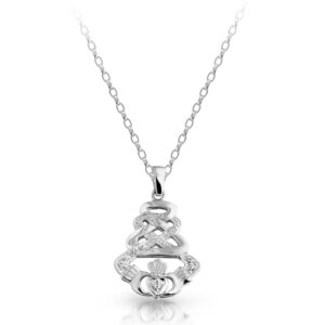 Silver Claddagh Pendant-SP32CZ