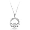 Silver Claddagh Pendant studded with Cubic Zirconia - SP023