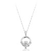 Silver Claddagh Pendant studded with Cubic Zirconia in place of Heart - SP130