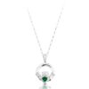Silver Claddagh Pendant studded with Synthetic Green Emerald - SP130G