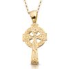 9ct Gold Celtic Cross with intricate detailing.