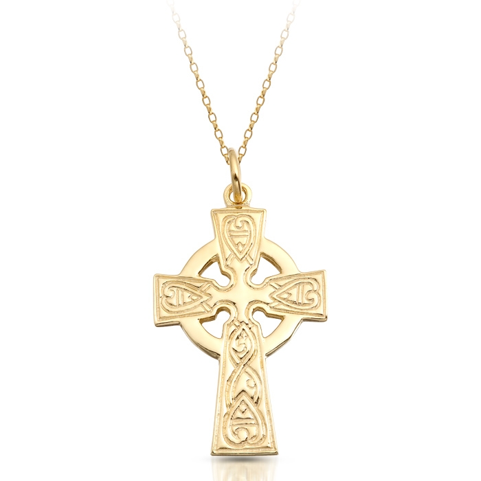 9ct Gold Celtic Cross Pendant.