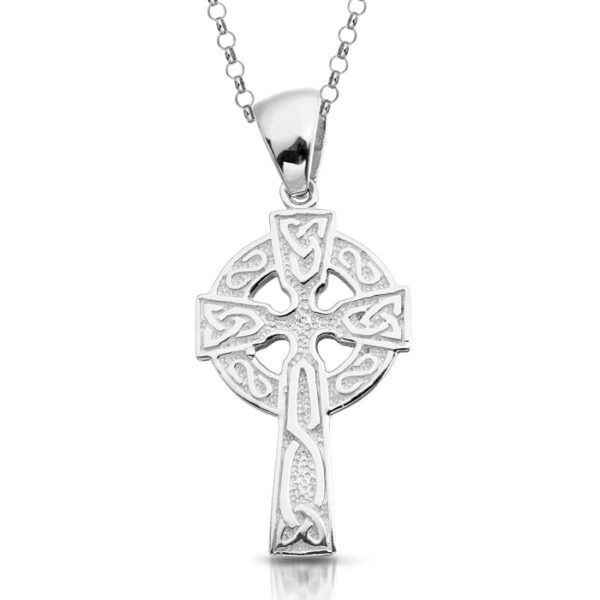 Silver Celtic Cross Pendant with intricate detailing and sturdy - SC132