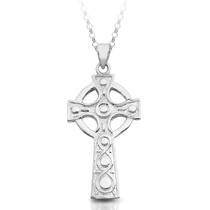 Silver Celtic Cross Pendant Made in Ireland. Stylish and sophisticated with intricate detailing and sturdy - SC136