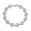 Silver Claddagh Bracelet studded with Micro Pavé CZ stone setting - SCLB31