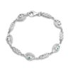 Silver Claddagh Bracelet studded with Micro Pavé CZ and Emerald and combined with Celtic Knot design - SCLB35