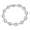 Silver Claddagh Bracelet studded with CZ and crafted in Ireland - SCLB4CZ