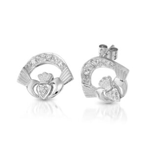 Silver Claddagh Earrings-SCLECZ