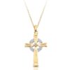 9K Gold CZ Celtic Cross with detail that will never go out of style.