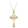 9K Gold CZ Celtic Cross.