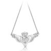 Silver Claddagh Necklace studded with Micro Pavé Stone CZ setting - SP038