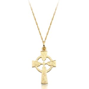 9ct Gold Celtic Cross made in Ireland.