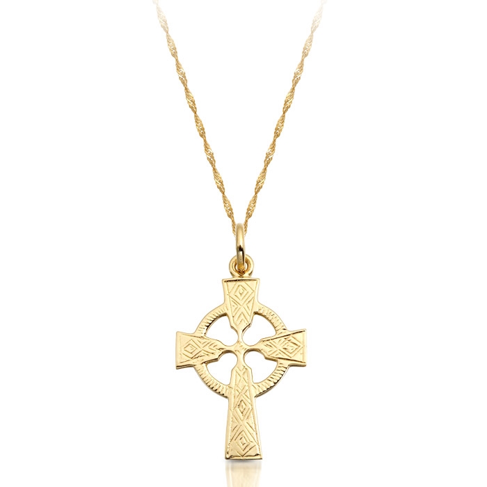 9ct Gold Celtic Cross made in Ireland.