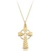 9ct Gold Celtic Cross Pendant embossed with traditional Celtic knot work - C127