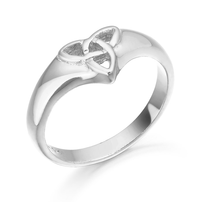 White Gold Trinity Knot Celtic Ring - 3237W