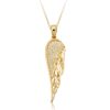 9ct Gold Angel Wing Pendant studded with Micro Pavé CZ stone setting - P041L