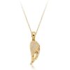9ct Gold Angel Wing Pendant studded with Micro Pavé CZ stone setting - P041LS