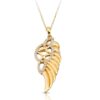 9ct Gold Angel Wing Celtic Pendant embellem with Cubic Zirconia to shine truly. - P047