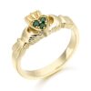 Claddagh Ring set with Cubic Zirconia Emerald - CL16G