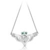 Silver Claddagh Necklace studded with Micro Pavé CZ Stone setting - SP038G