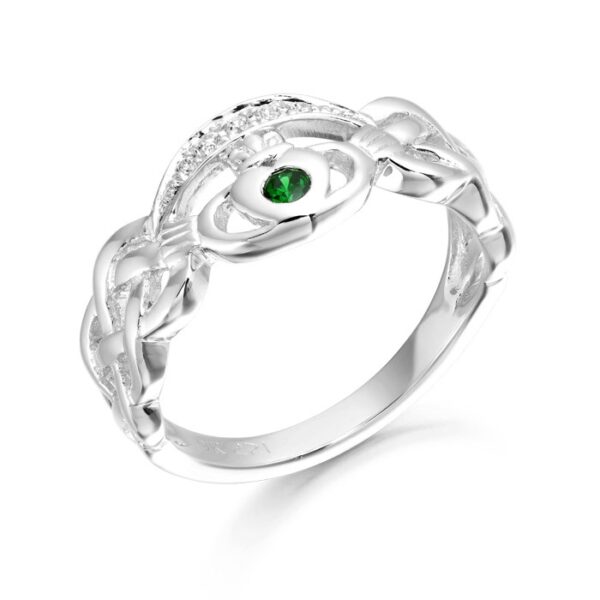 Silver Claddagh Ring with Celtic Knot - SCL35