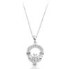 Silver Claddagh Pendant studded with Cubic Zirconia.