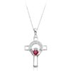 Silver Claddagh Cross Pendant combined with CZ Stone setting - SC125R