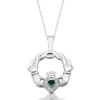 Silver Claddagh Pendant studded with Micro Pave CZ Stone Setting SP133