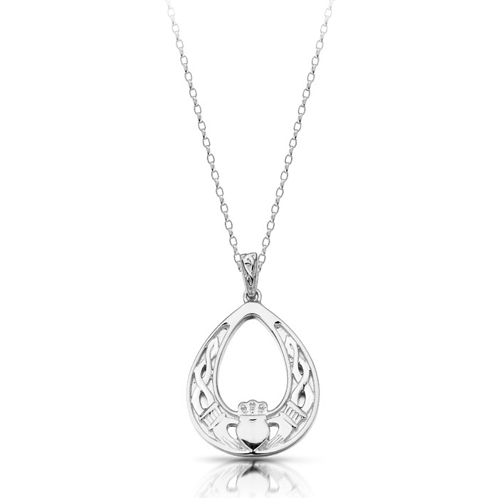 Silver Claddagh Pendant made in Ireland - SP31