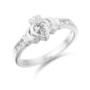 This 9ct White Gold Claddagh Ring crafted by Irish Jeweller in Ireland - CL100W