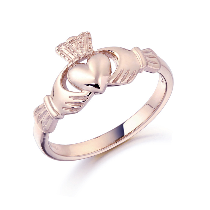 LADIES 14CT ROSE GOLD CLADDAGH RING | Claddagh Ring