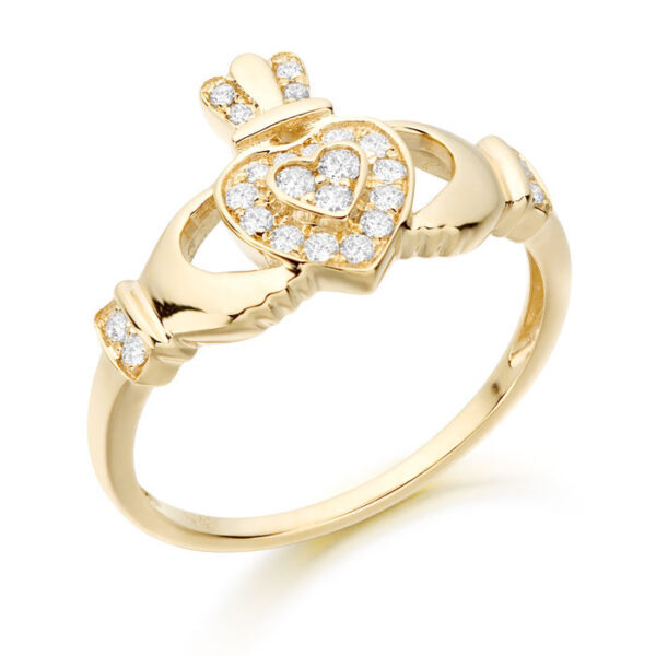 Claddagh Ring Studded with Micropave CZ - CL9